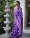 Latest Purple Kanjivaram Silk Saree With Blouse thumb 4