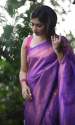 Latest Purple Kanjivaram Silk Saree With Blouse thumb 7
