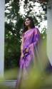 Latest Purple Kanjivaram Silk Saree With Blouse thumb 8