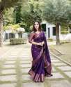Latest Purple Zari Weaving Banarasi Soft Silk Saree With Blouse thumb 9