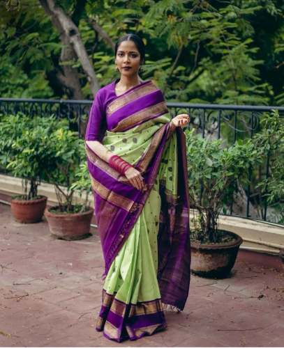 LIGHT GREEN BANARASI SOFT SILK SAREE