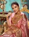 LIGHT PINK WITH GOLDEN BORDER BANARASI SOFT SILK SAREE thumb 1