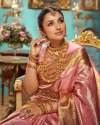 LIGHT PINK WITH GOLDEN BORDER BANARASI SOFT SILK SAREE thumb 2
