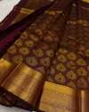 MAROON GOLD ZARI WEAVING BANARASI SOFT SILK SAREE