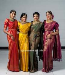 Mix Colour Patola Kanjivaram Silk Saree With Blouse