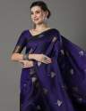 N-Blue Banarasi Silk Soft Saree With Weaving Work thumb 3