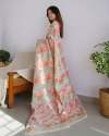 Off-white Kashmiri weaving Banarasi Soft Silk Saree thumb 2