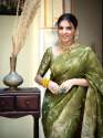 OLIVE GREEN SAREES WITH HEAVY BROCADE WORK AND GOLD ZARI WORK BANARASI SOFT SILK SAREE  thumb 3