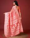 PEACH SAREE IN SOFT COTTON WITHTRENDY AND GRAND BEAUTIFUL RICH DESIGN SAREE thumb 4