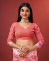 PEACH SAREE IN SOFT COTTON WITHTRENDY AND GRAND BEAUTIFUL RICH DESIGN SAREE thumb 5