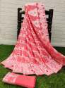 PEACH SAREE IN SOFT COTTON WITHTRENDY AND GRAND BEAUTIFUL RICH DESIGN SAREE thumb 6