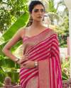 PINK BANARASI SOFT SILK SAREE WITH BEAUTIFUL BLOUSE