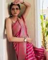 PINK BANARASI SOFT SILK SAREE WITH BEAUTIFUL BLOUSE thumb 1