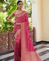 PINK BANARASI SOFT SILK SAREE WITH BEAUTIFUL BLOUSE thumb 7