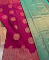 Pink color Banarasi Soft Silk Saree With Matching Blouse