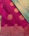 Pink color Banarasi Soft Silk Saree With Matching Blouse thumb 2