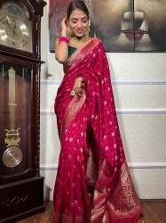 PINK GOLD ZARI WEAVING BANARASI SOFT SILK SAREE