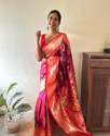 Pink Soft Silk Handloom Weaving Saree thumb 4