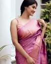 PINKIST LAVENDER BANARASI SOFT SILK SAREE thumb 1