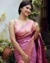 PINKIST LAVENDER BANARASI SOFT SILK SAREE thumb 2