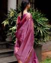 PINKIST LAVENDER BANARASI SOFT SILK SAREE thumb 3