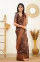 Pretty Coffee Banarasi Pure Silk Kanjivaram Saree With Blouse thumb 3