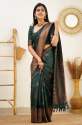 Pretty Green Banarasi Pure Silk Kanjivaram Saree With Blouse thumb 2