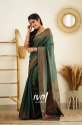 Pretty Green Colour Banarasi Pure Silk Kanjivaram Saree With Blouse thumb 4