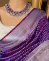 Purple color Banarasi Soft Silk Saree thumb 2