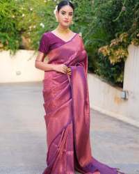 Purple Colour Lovely Banarasi Soft Silk Kanjivaram Saree