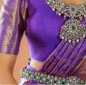 Purple Kanjivaram Silk Saree With Weaving Work thumb 4