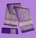 Purple Kanjivaram Silk Saree With Weaving Work thumb 8