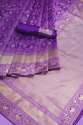 Purple Kanjivaram Silk Saree With Weaving Work thumb 9
