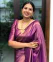 Purple Pure Silk Zari Weaving Banarasi Saree with Blouse thumb 1