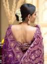 PURPLE SAREES WITH HEAVY BROCADE WORK AND GOLD ZARI WORK BANARASI SOFT SILK SAREE  thumb 3
