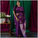 PURPLE SILVER ZARI WEAVING BANARASI SOFT SILK SAREE 