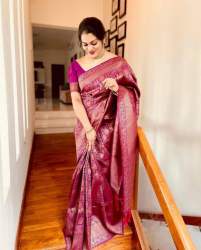 Rani Pink Colour Lovely Banarasi Soft Silk Kanjivaram Saree