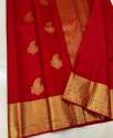 Red Color GOLD ZARI WEAVING Banarasi Soft Silk Saree thumb 2