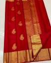 Red Color GOLD ZARI WEAVING Banarasi Soft Silk Saree thumb 5