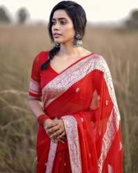 Red Color Kanjivaram Saree With Matching Red Blouse