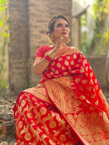 Red Colour Lovely Banarasi Soft Silk Kanjivaram Saree