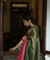 Shaded Mehandi Silk Saree With Beautiful Pallu thumb 3