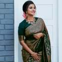 Solid Jacquard Weave Banarasi Silk Saree  thumb 13