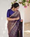 Solid Jacquard Weave Banarasi Silk Saree  thumb 2
