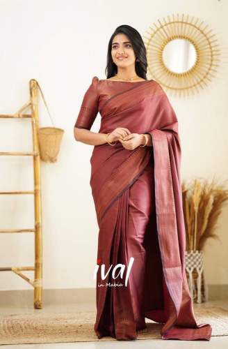 Traditional Maroon Banarasi Pure Silk Kanjivaram Saree With Blouse