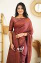 Traditional Maroon Banarasi Pure Silk Kanjivaram Saree With Blouse thumb 11