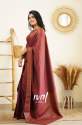 Traditional Maroon Banarasi Pure Silk Kanjivaram Saree With Blouse thumb 5