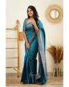 Traditional Rama Banarasi Pure Silk Kanjivaram Saree With Blouse thumb 13