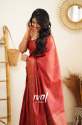 Traditional Red Banarasi Pure Silk Kanjivaram Saree With Blouse thumb 2