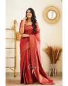 Traditional Red Banarasi Pure Silk Kanjivaram Saree With Blouse thumb 5